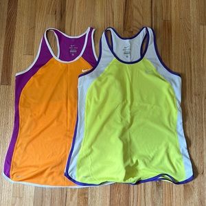Two Nike Dri-Fit Workout Tops